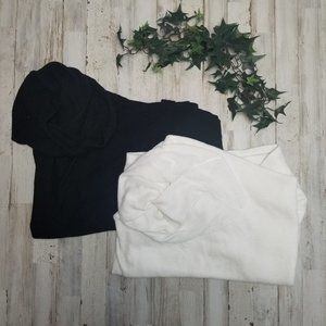 Maurices Women 2PK Knit Cowl Neck Shawls Ponchos Black/White Size 0/1